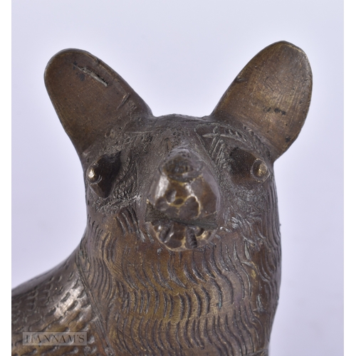 117 - A PAIR OF ANTIQUE AFRICAN BRONZE WOLVES. 15 cm wide.