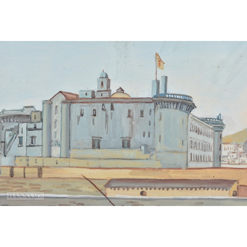 125 - Italian School (C1900) Gouache, Bay of Naples. 45cm x 38 cm.