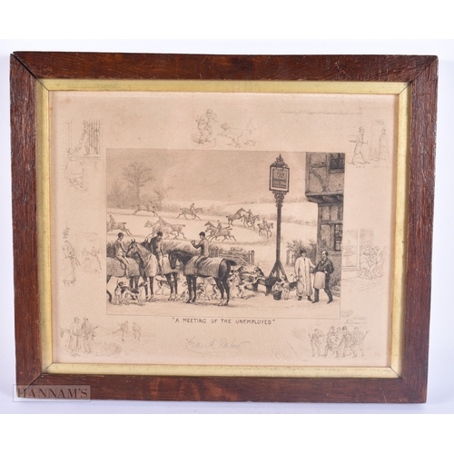 127 - AN UNUSUAL 19TH CENTURY ENGLISH ENGRAVING 'A MEETING OF THE UNEMPLOYED'. 30 cm x 24 cm.