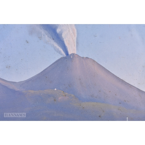 147 - Italian School (C1900) Pair, Gouache, Erupting Vesuvius. 48 cm x 42 cm.
