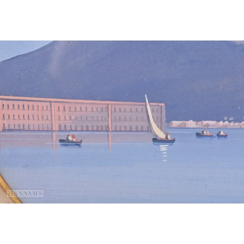 147 - Italian School (C1900) Pair, Gouache, Erupting Vesuvius. 48 cm x 42 cm.