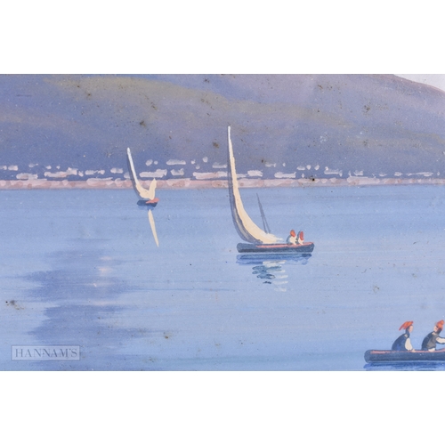 147 - Italian School (C1900) Pair, Gouache, Erupting Vesuvius. 48 cm x 42 cm.