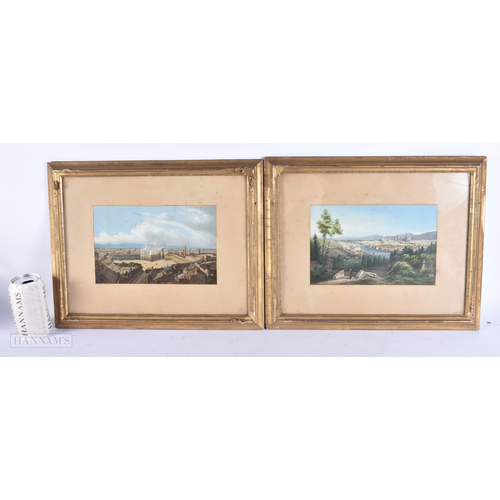 148 - Italian School (C1900) Pair, Town paintings and landscapes. 40 cm x 32 cm.