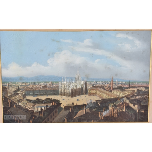 148 - Italian School (C1900) Pair, Town paintings and landscapes. 40 cm x 32 cm.