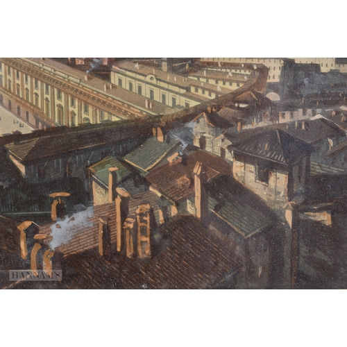 148 - Italian School (C1900) Pair, Town paintings and landscapes. 40 cm x 32 cm.