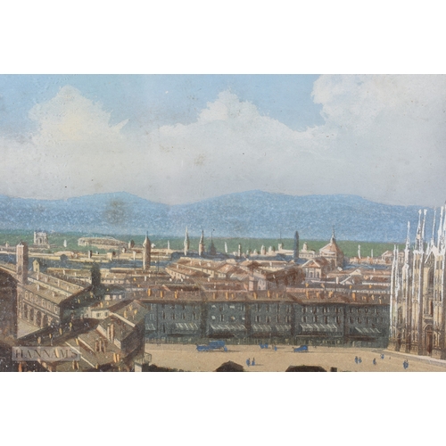 148 - Italian School (C1900) Pair, Town paintings and landscapes. 40 cm x 32 cm.
