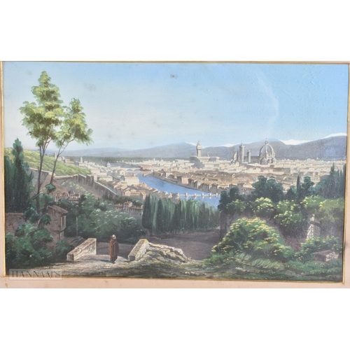 148 - Italian School (C1900) Pair, Town paintings and landscapes. 40 cm x 32 cm.