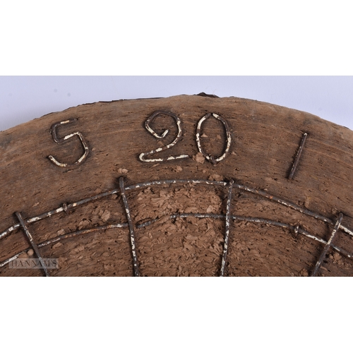 17 - Antique Hand Made Dart Board Paper & Cork, Folk Art. 39 cm diameter.