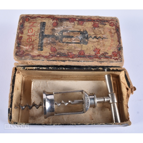 1 - A VINTAGE BOXED CORKSCREW together with a Bavarian Anri nodding figure & other collectables. (qty)