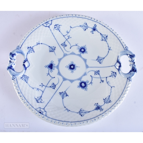 25 - A BING & GRONDAHL BLUE AND WHITE PLATE together with a stoneware Egyptian revival jug & a pottery ro... 