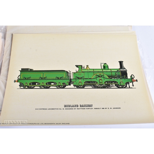 28 - A POST CARD ALBUM together with railwayana prints. (qty)