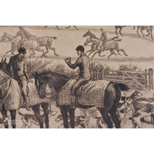 357 - AN UNUSUAL 19TH CENTURY ENGLISH ENGRAVING 'A MEETING OF THE UNEMPLOYED'. 30 cm x 24 cm.