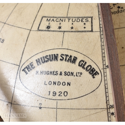 371 - AN UNUSUAL AND LARGE ANTIQUE H HUGHES AND SON OF LONDON HUSUN STAR GLOBE within original box. Box 28... 