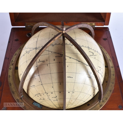 371 - AN UNUSUAL AND LARGE ANTIQUE H HUGHES AND SON OF LONDON HUSUN STAR GLOBE within original box. Box 28... 