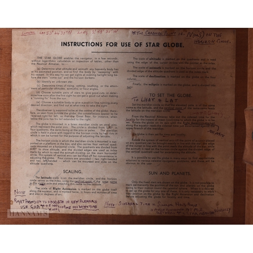 371 - AN UNUSUAL AND LARGE ANTIQUE H HUGHES AND SON OF LONDON HUSUN STAR GLOBE within original box. Box 28... 