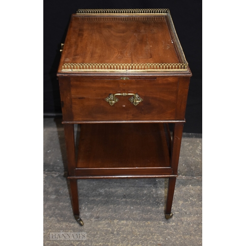 378 - A George III writing cabinet with one drawer and brass gallery 79 x 54 x 44cm
