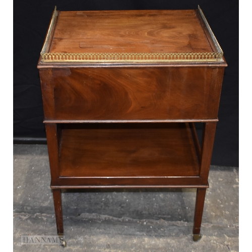 378 - A George III writing cabinet with one drawer and brass gallery 79 x 54 x 44cm