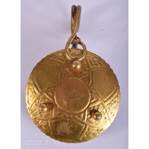 396 - AN ANTIQUE BRONZE AND ENAMEL SERPENT CHAMBERSTICK. 60.8 grams. 10.25 cm wide.