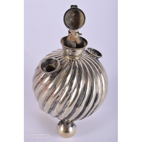 398 - AN UNUSUAL ANTIQUE SILVER TABLE LIGHTER. 166 grams. 10 cm x 7 cm.