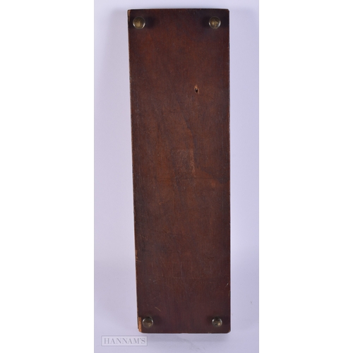 433 - AN UNUSUAL VICTORIAN MASONIC TUNBRIDGEWARE CRIBBAGE BOARD. 32 cm x 12 cm.