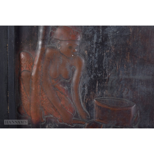 446 - A VINTAGE MID CENTURY AFRICAN COPPER REPOUSSE PANEL. 60 cm x 40 cm.