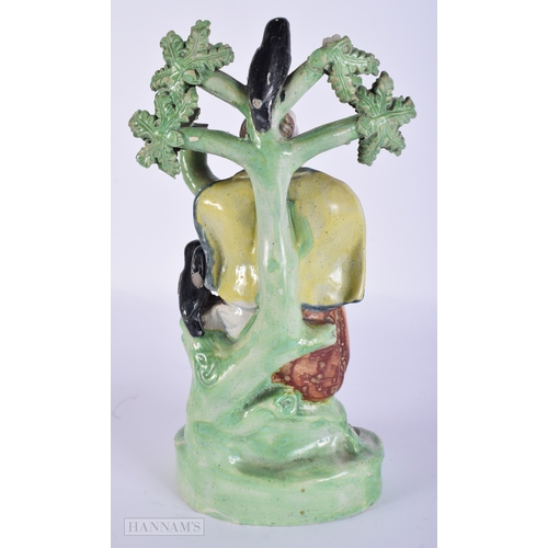 447 - A LARGE EARLY 19TH CENTURY STAFFORDSHIRE PEARLWARE FIGURE OF ELIJAH. 27 cm x 12 cm.