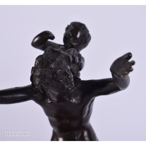 464 - A PAIR OF 19TH CENTURY ITALIAN GRAND TOUR BRONZE FIGURES modelled upon sienna marble bases. 21 cm hi... 