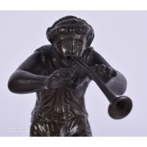 464 - A PAIR OF 19TH CENTURY ITALIAN GRAND TOUR BRONZE FIGURES modelled upon sienna marble bases. 21 cm hi... 
