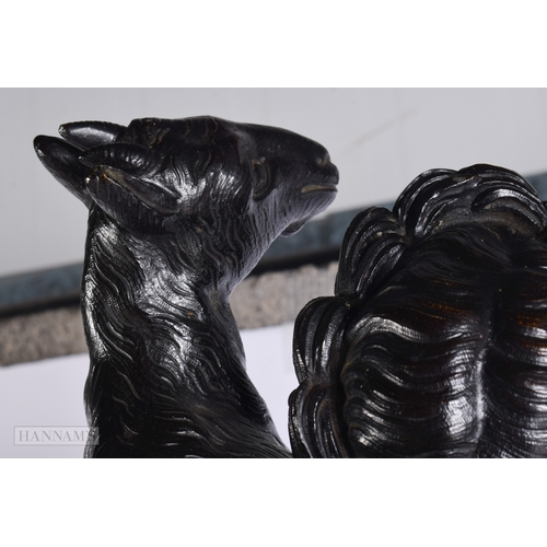 469 - Attributed to Massimiliano SoldanI-Benzi (1656-1740) Bronze, Male with goat. 74 cm x 27 cm.