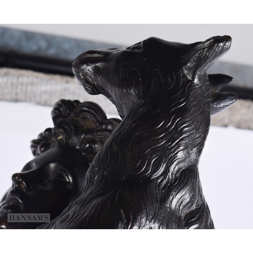 469 - Attributed to Massimiliano SoldanI-Benzi (1656-1740) Bronze, Male with goat. 74 cm x 27 cm.