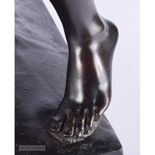 469 - Attributed to Massimiliano SoldanI-Benzi (1656-1740) Bronze, Male with goat. 74 cm x 27 cm.