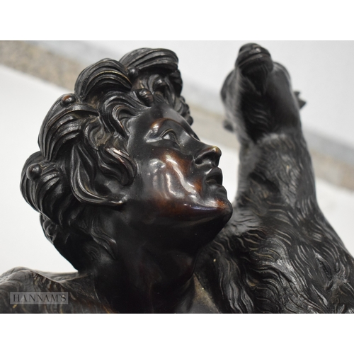 469 - Attributed to Massimiliano SoldanI-Benzi (1656-1740) Bronze, Male with goat. 74 cm x 27 cm.