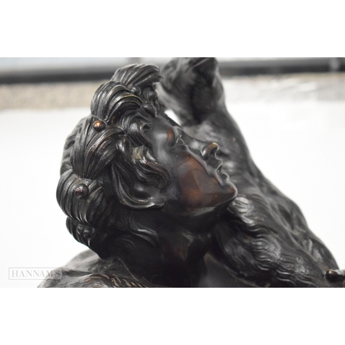469 - Attributed to Massimiliano SoldanI-Benzi (1656-1740) Bronze, Male with goat. 74 cm x 27 cm.
