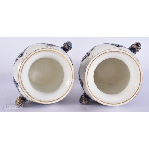 A RARE PAIR OF ROYAL WORCESTER PORCELAIN RETICULATED MONKEY VASES. 21 ...