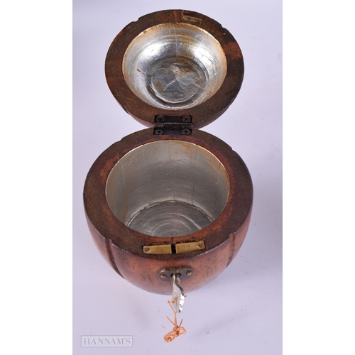 753 - A FRUITWOOD TEA CADDY. 19 cm high.