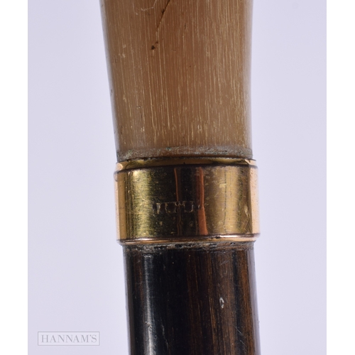 755 - THREE ANTIQUE CARVED RHINOCEROS HORN CANES together with two others. 90 cm long. (5)