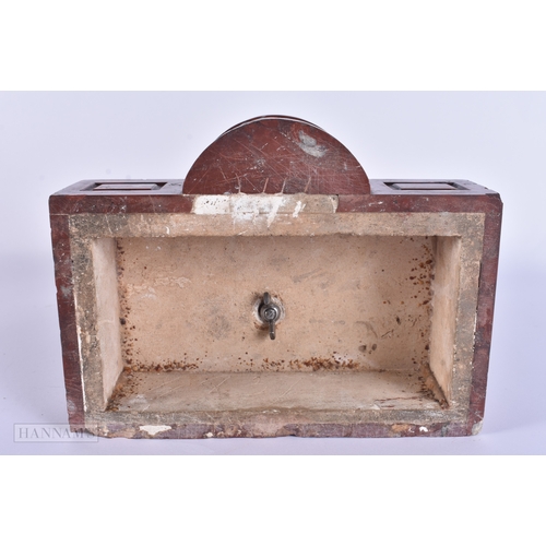 101 - A FINE EARLY 19TH CENTURY EUROPEAN GRAND TOUR GILT BRONZE FIGURE OF KRONOS modelled upon a red marbl... 