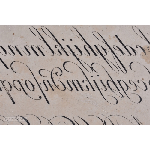 106 - AN UNUSUAL 19TH CENTURY CARVED STONE CALLIGRAPHY BLOCK. 27.5 cm x 22 cm.