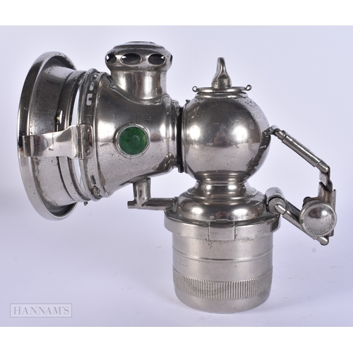 107 - AN ART DECO ACETYLENE/CARBIDE FRONT BICYCLE LAMP NO 153 by Joseph Lucas. 18cm x 16 cm.