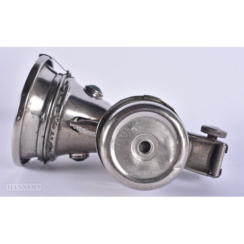 107 - AN ART DECO ACETYLENE/CARBIDE FRONT BICYCLE LAMP NO 153 by Joseph Lucas. 18cm x 16 cm.