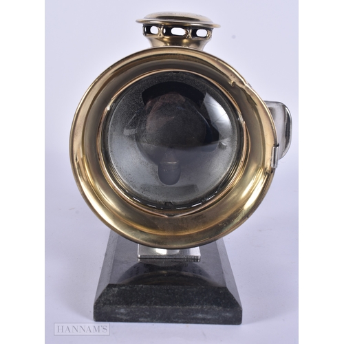 108 - A RARE ART DECO ACETYLENE MOTORISED BICYCLE SIDECAR LAMP NO 354 by Joseph Lucas. 16 cm x 14 cm.