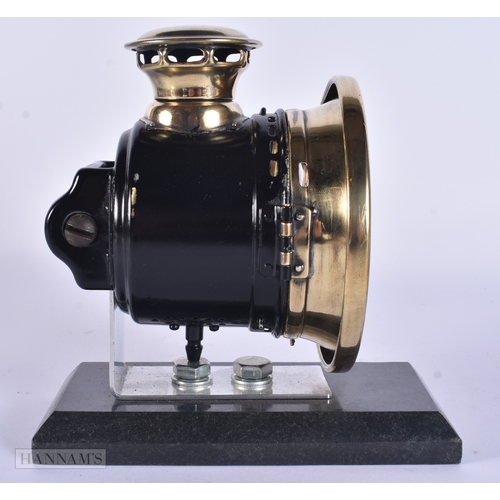 108 - A RARE ART DECO ACETYLENE MOTORISED BICYCLE SIDECAR LAMP NO 354 by Joseph Lucas. 16 cm x 14 cm.