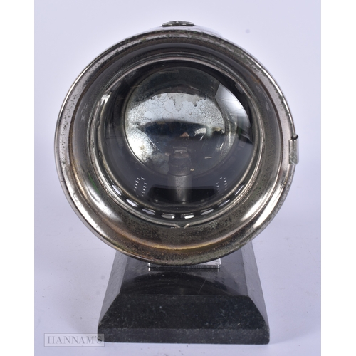 109 - AN ART DECO ACETYLENE BICYCLE OR EARLY MOTORBIKE FRONT LAMP NO 310 by Joseph Lucas. 14 cm x 14 cm.