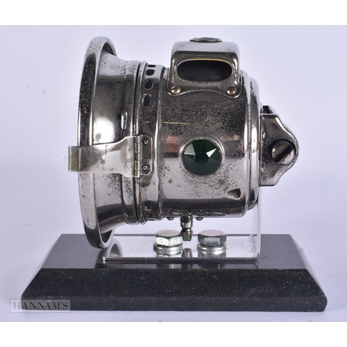 109 - AN ART DECO ACETYLENE BICYCLE OR EARLY MOTORBIKE FRONT LAMP NO 310 by Joseph Lucas. 14 cm x 14 cm.