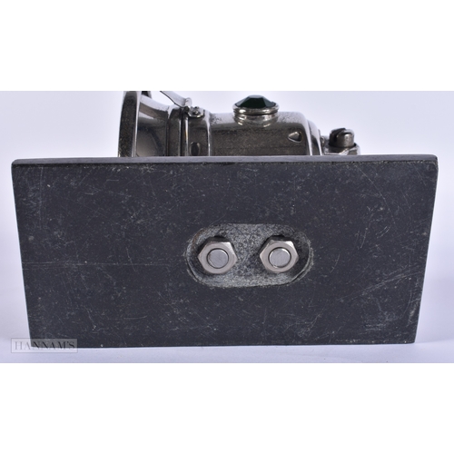 109 - AN ART DECO ACETYLENE BICYCLE OR EARLY MOTORBIKE FRONT LAMP NO 310 by Joseph Lucas. 14 cm x 14 cm.