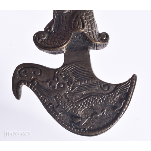 110 - Tibetan Buddhism Ceremonial Brass Cast Phurba. 21 cm long. (3)