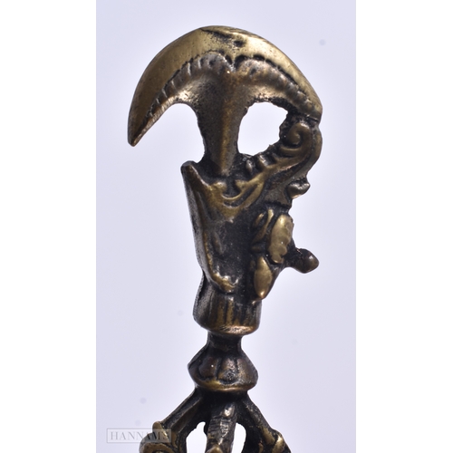 110 - Tibetan Buddhism Ceremonial Brass Cast Phurba. 21 cm long. (3)