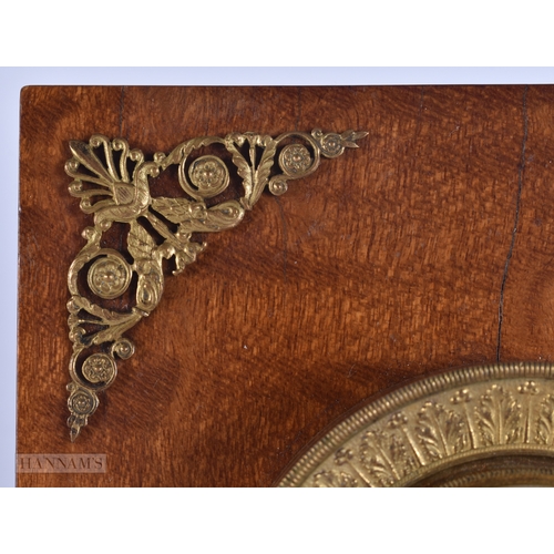 25 - A LATE 19TH CENTURY FRENCH GILT MOUNTED SILVERED DIAL BAROMETER. 14 cm x 12 cm.