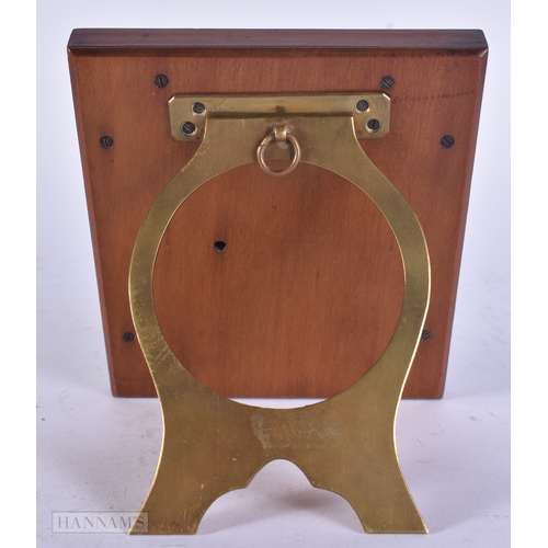 25 - A LATE 19TH CENTURY FRENCH GILT MOUNTED SILVERED DIAL BAROMETER. 14 cm x 12 cm.