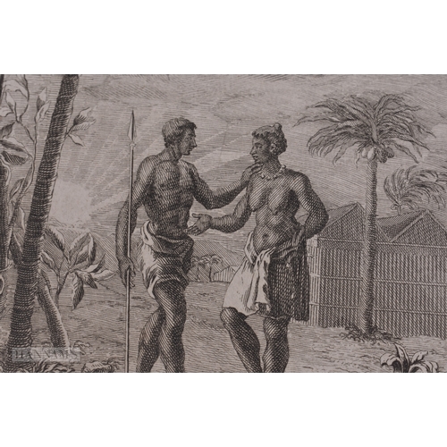 39 - THREE 18TH CENTURY TRIBAL ENGRAVINGS B Picart 1729. 40 cm x 24 cm. (3)